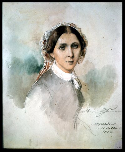 Portrait of Clara Schumann (1819-96) by Jean Joseph Bonaventure Laurens